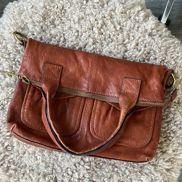 Fossil Convertible Crossbody Tote Handbag - Cognac - Picture 2 of 6